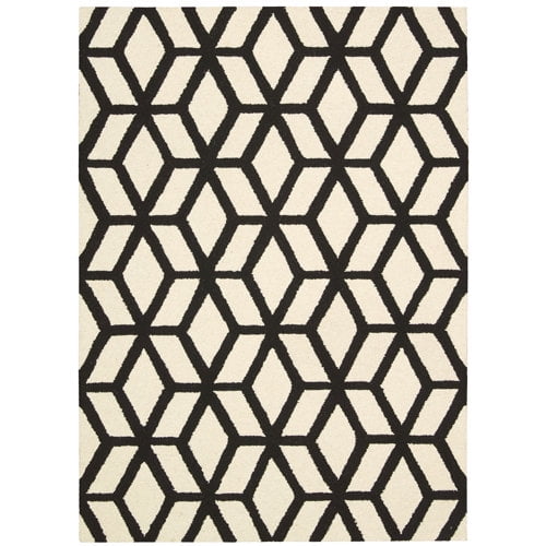 Nourison Linear Ivory/Black Area Rug LIN01 8' x 11'