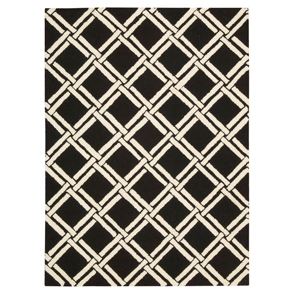 Nourison Linear Black/White Area Rug LIN04 7'6" x 9'6"