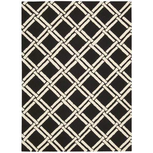 Nourison Linear Black and White Rug