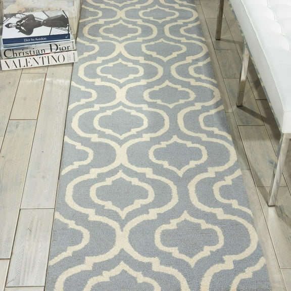 Nourison Linear Trellis Light Blue Area Rug