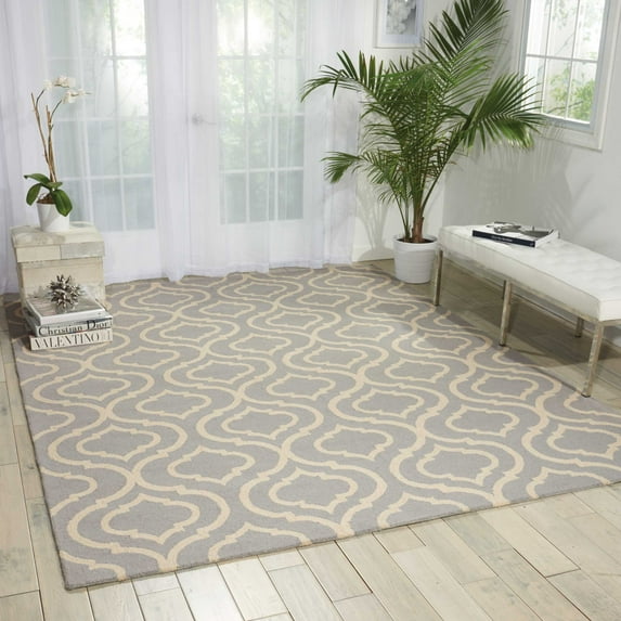 Nourison Linear Trellis Light Blue Area Rug