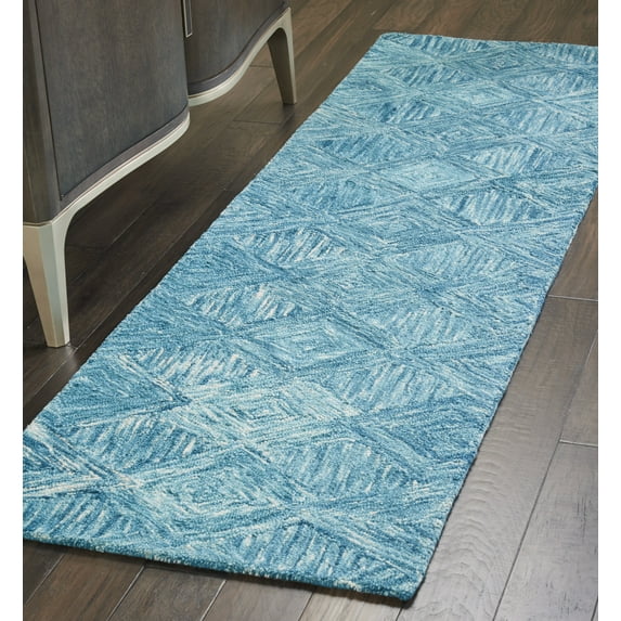 Nourison Linked 2'3" x 7'6" Marine Modern Indoor Rug