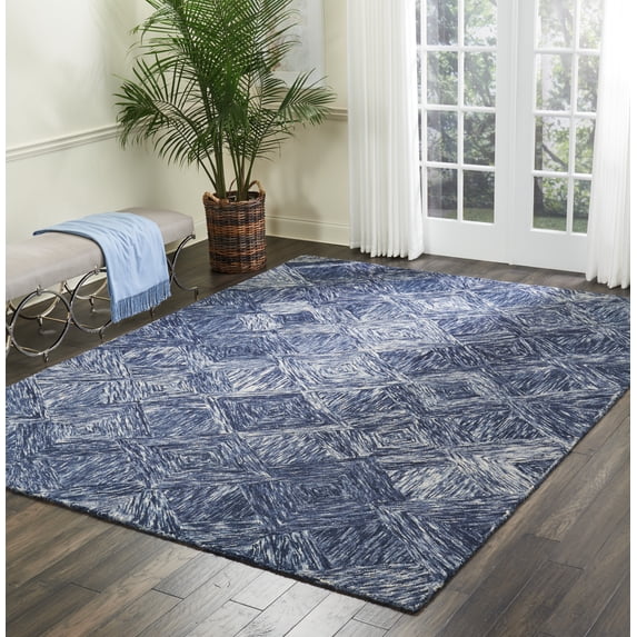 Nourison Linked 8' x 10'6" Denim Modern Indoor Rug