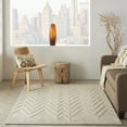 thumbnail image 1 of Nourison Linked Distressed Chevron Ivory/Grey 5' x 7'6" Area Rug, (5' x 8'), 1 of 9