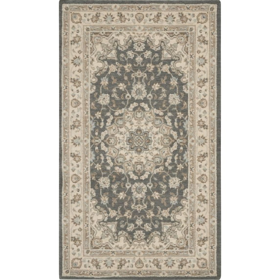 Nourison Living Treasures 2'6" x 4'3" Grey/Ivory Persian Indoor Rug