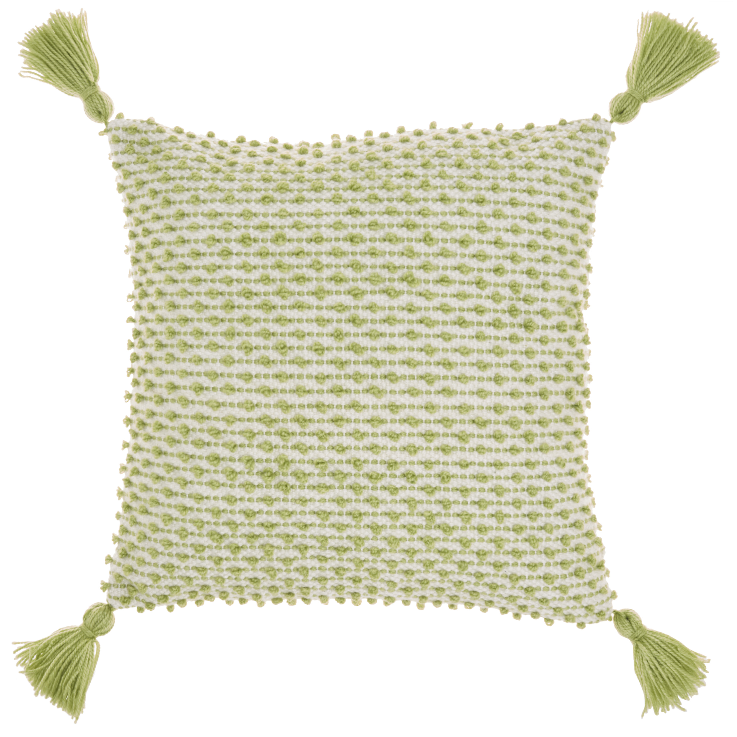Nourison Loop Stripe Tassle Green 18" x 18" Indoor/Outdoor Throw Pillow - image 1 of 6