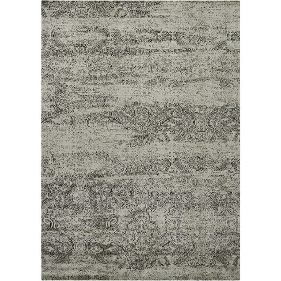 Nourison  Luminance LUM11 Area Rug 3'5" x 5'5" Latex Free Wool,Silk 4' x 6' Indoor Living Room,Bedroom Silver