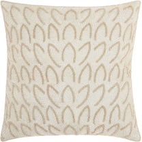 Nourison Luminecence Beaded Feathers Silver Throw Pillow