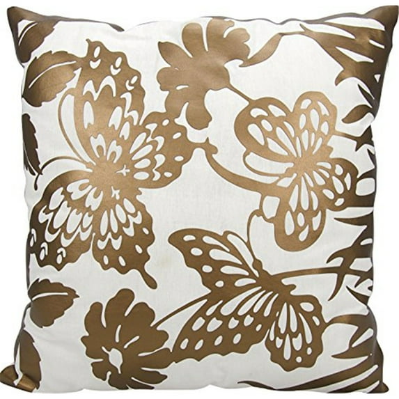 Nourison Luminecence Butterfly Garden Copper Throw Pillow