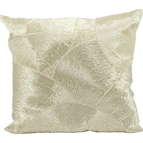 Nourison Luminecence Fan Design Silver Throw Pillow