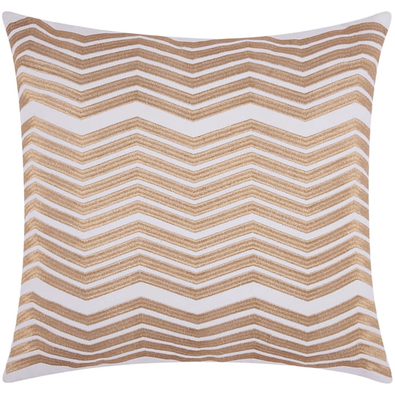 Nourison Luminecence Thick Chevron Decoragive Throw Pillow, 20" x 20", Gold