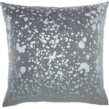 Nourison Luminescence Metallic Splash Lt Grey Decorative Throw Pillow , 18" x 18"