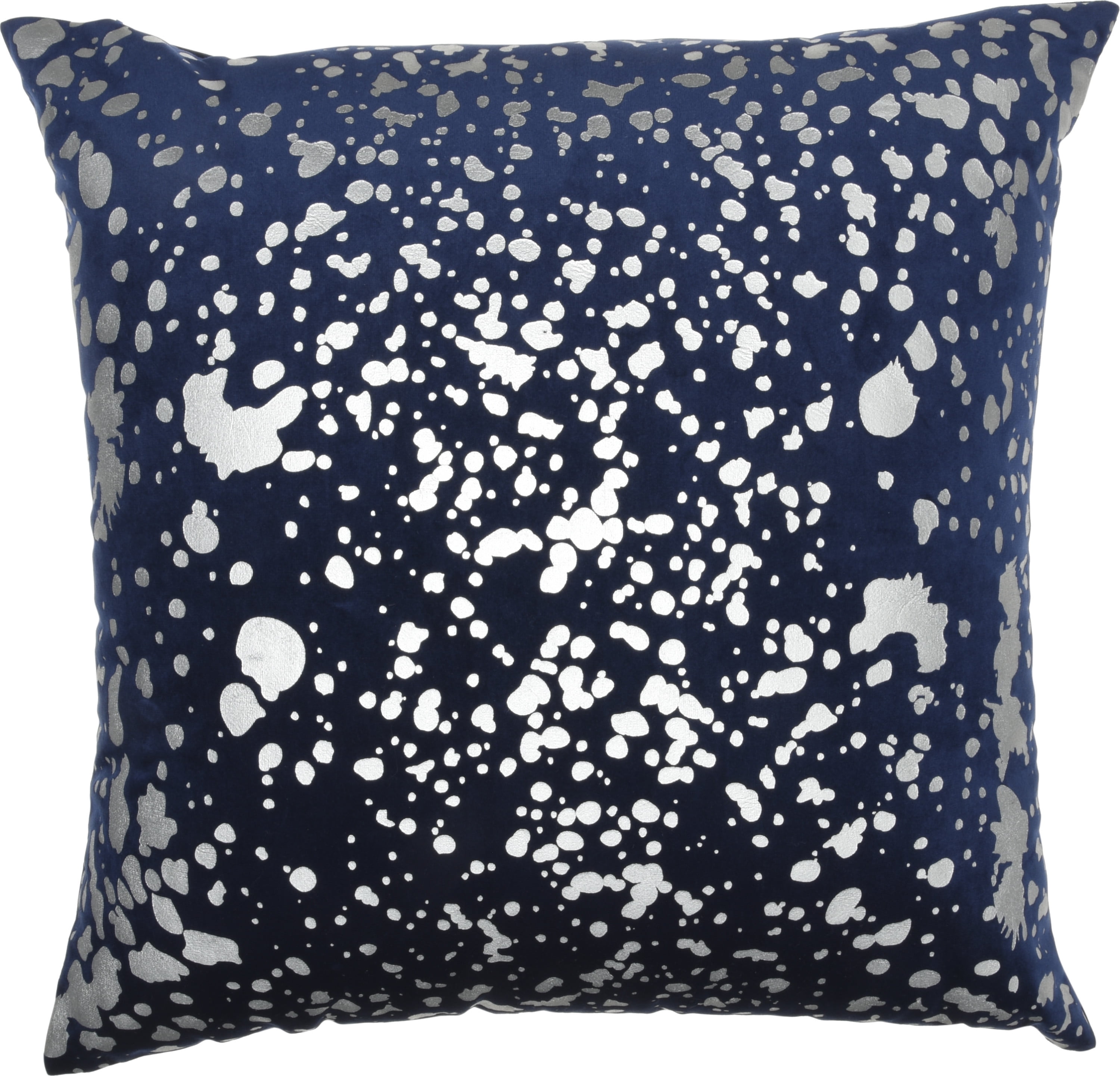 Navy and Silver Embroidered Square Throw Pillow, 18" x 18"