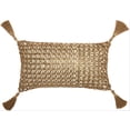 thumbnail image 1 of Nourison Luminescence Woven Wire Gold Decorative Throw Pillow , 12" x 20", 1 of 2