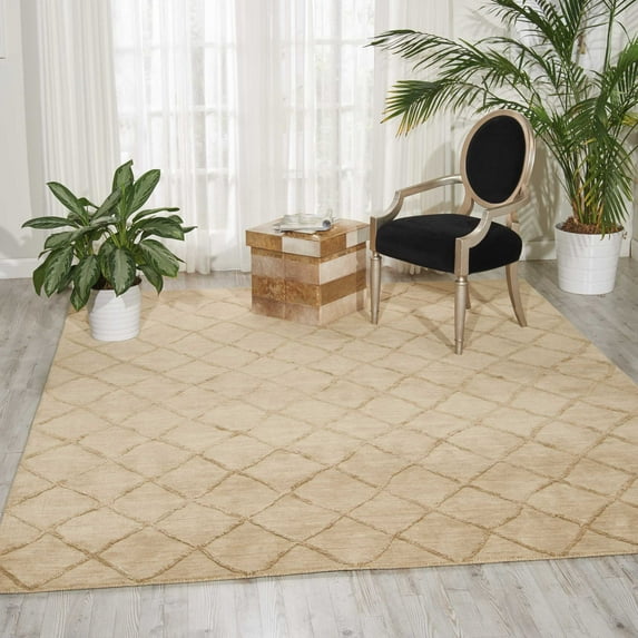 Nourison Lunette Modern Trellis Sand 8' x 10' Area Rug, (8' x 10')