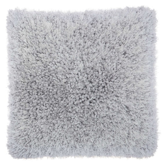 Nourison Lush Yarn Shag Decorative Throw Pillow, 20" x 20", Light Grey