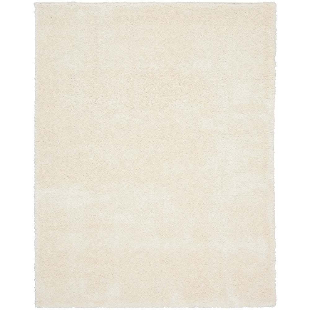 Nourison Luxurious Shag Ivory 7'10" x 9'10" Area Rug, Solid, Plush, Bed Room, Living Room, Dining Room, Kitchen, Easy Cleaning, Non Shedding,