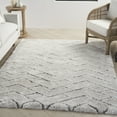 thumbnail image 1 of Nourison Luxurious Shag Modern Contemporary Ivory/Grey 5'3" x 7'3" Area Rug, (5' x 7'), 1 of 8