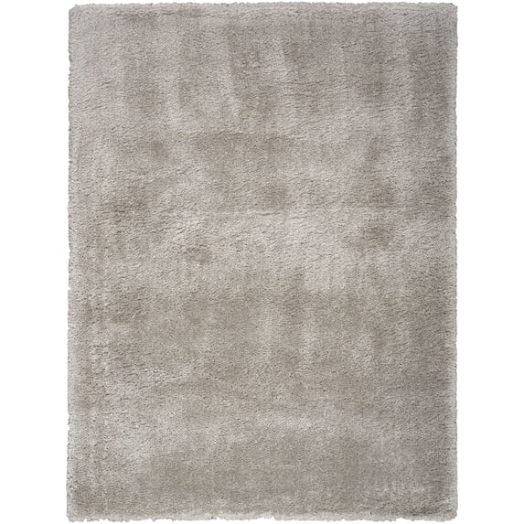 Nourison Luxurious Shag Indoor Area Rug Silver 5'3" x 7'3"