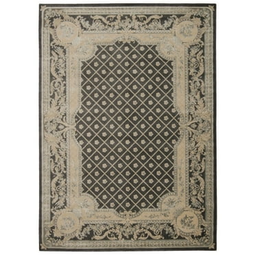 Nourison  Ma02 Platine MA201 Area Rug 5'3" x 7'5" 5' x 8' Living Room, Bedroom, Dining Room Black