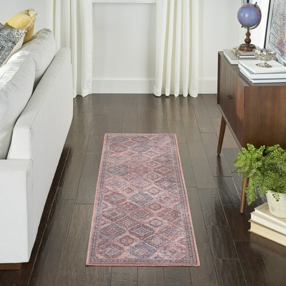 Nourison Machine Washable Series 1 Vintage Multicolor 2'2" x 8' Area Rug, (2x8)