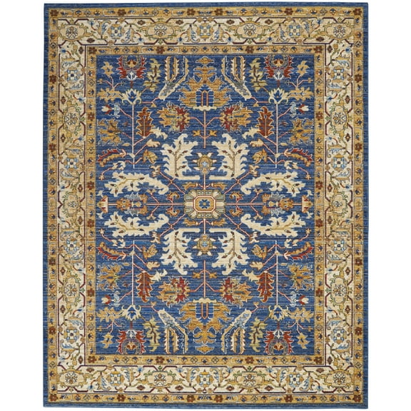 Nourison Majestic Traditional Persian Denim Blue 7'9" x 9'9" Area Rug, (8' x 10')