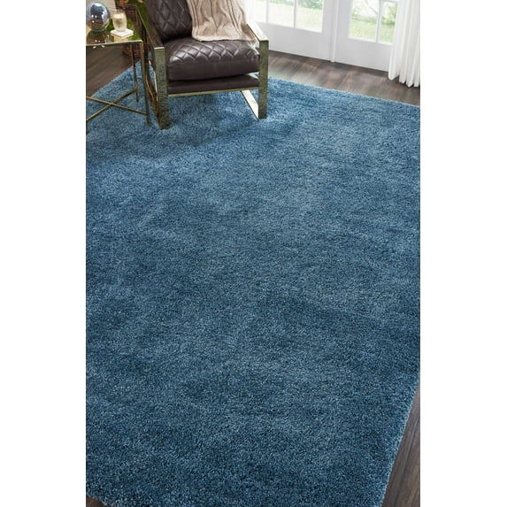 Nourison Malibu Shag Contemporary Blue Area Rug