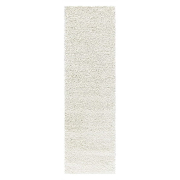 Nourison Malibu Shag Solid Shag Ivory 2'2" x 7'6" Area Rug, (8' Runner)
