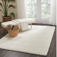 thumbnail image 1 of Nourison Malibu Shag Solid Shag Ivory 5'3" x 7'3" Area Rug, (5' x 7'), 1 of 8