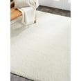 thumbnail image 1 of Nourison Malibu Shag Solid Shag Ivory 7'10" x SQUARE Area Rug, (8' Square), 1 of 8