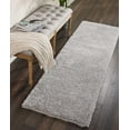 thumbnail image 1 of Nourison Malibu Shag Solid Shag Silver Grey 2'2" x 7'6" Area Rug, (8' Runner), 1 of 7