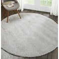 thumbnail image 1 of Nourison Malibu Shag Solid Shag Silver Grey 4' x ROUND Area Rug, (4' Round), 1 of 8