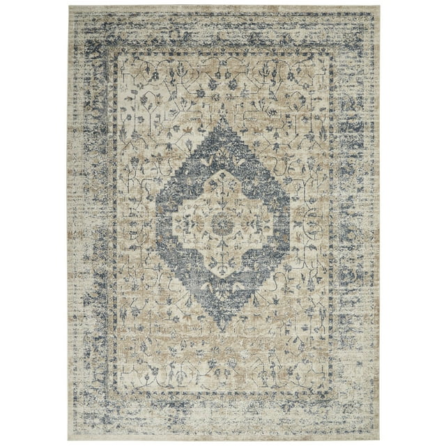 Nourison Home Malta MAI11 Beige/Blue Indoor Area Rug - 7'10 x 10'10
