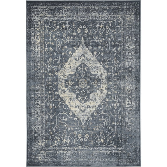 Nourison Home Malta MAI11 Navy/Cream Indoor Area Rug - 5'3 x 7'7
