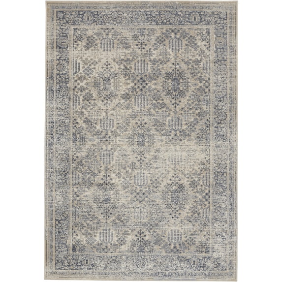 Nourison Home Malta MAI12 Blue/Ivory/Beige Indoor Area Rug - 5'3 x 7'7
