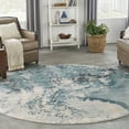 thumbnail image 1 of Nourison Maxell 7'10" x round Ivory/Teal Modern Indoor Rug Polyester, 1 of 10
