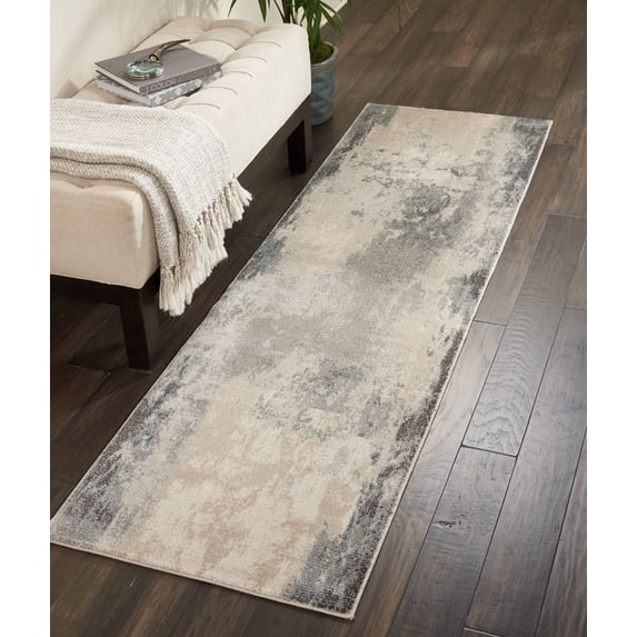 Nourison Maxell Abstract Contemporary Ivory/Grey Area Rug