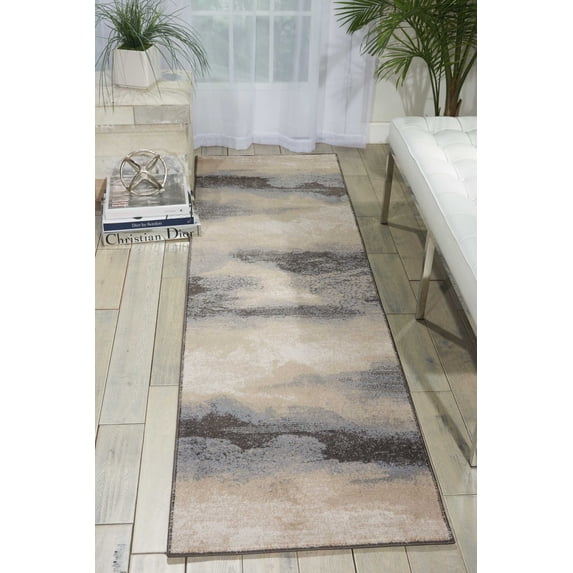 Nourison Maxell Abstract Flint 2'2" x 7'6" Area Rug, (2x8)