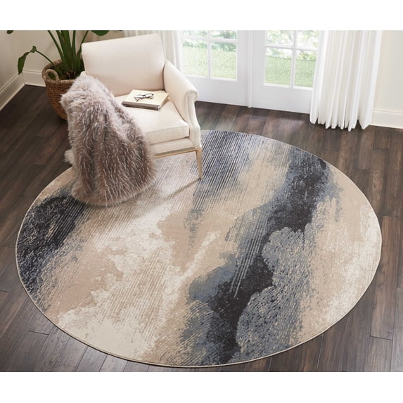 Nourison Maxell Abstract Flint 7'10" x ROUND Area Rug, (8 Round)