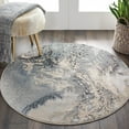 thumbnail image 1 of Nourison Maxell Contemporary Abstract Grey 5'3" x ROUND Area Rug, Plush, Bedroom, Kitchen, Living Room, (5' Round), 1 of 9