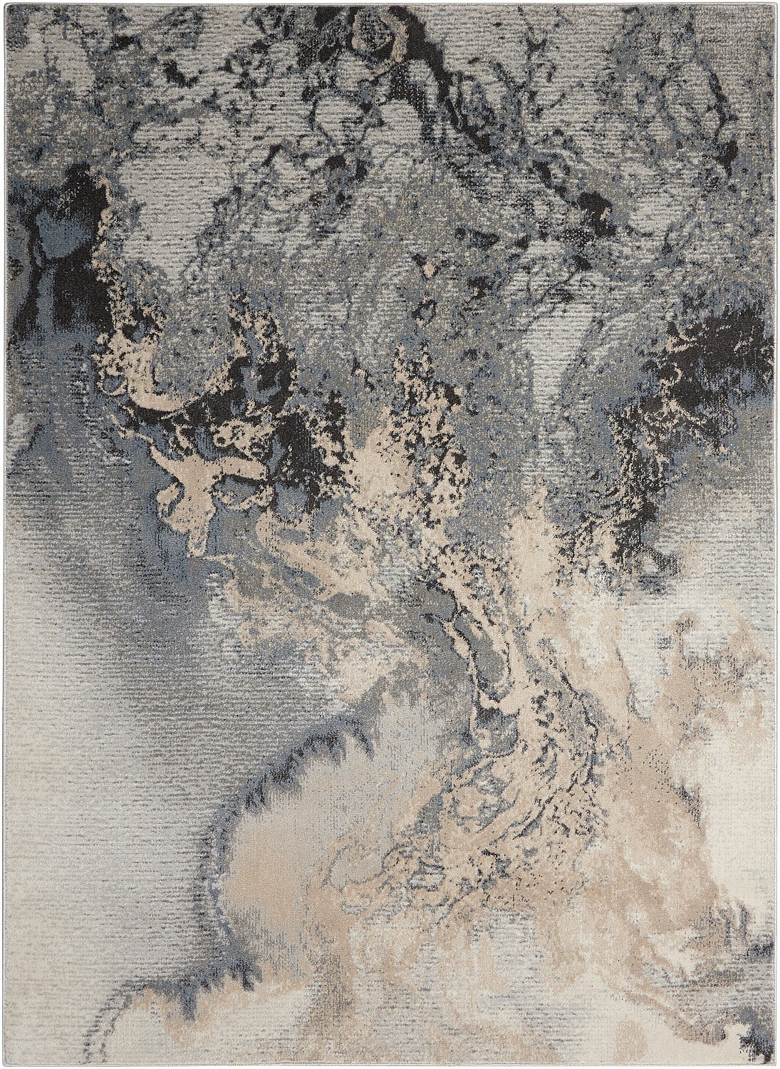 Nourison Maxell Contemporary Abstract Grey 6' x 9' Area Rug, Plush