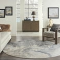 thumbnail image 1 of Nourison Maxell Contemporary Abstract Grey 7'10" x round Area Rug, Plush, Bedroom, Kitchen, Living Room, (8' Round), 1 of 9