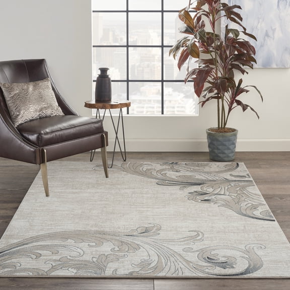 Nourison Maxell Damask Mocha 5'3" x 7'3" Area Rug, (5x7)