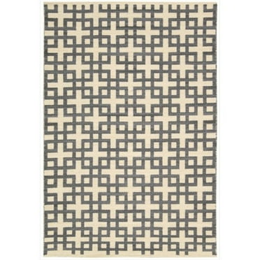 Nourison  Maze MAZ01 Area Rug Dove 5' x 8' Wool, Cotton Geometric 5' x 8' Indoor, Handmade Black Rectangle