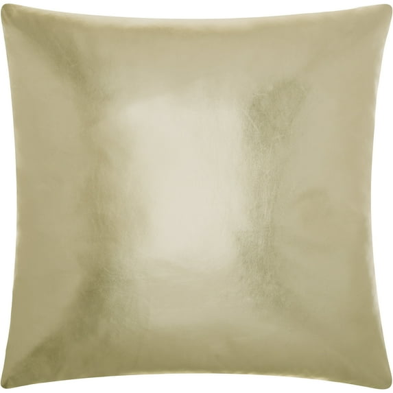 Nourison Mina Victory Couture Metallic Leather Light Gold Throw Pillow (20 Inch x 20 Inch)