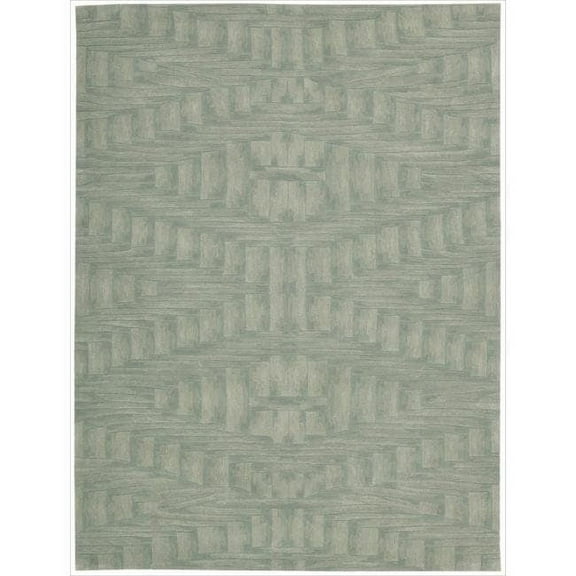 Nourison  Moda Hand-tufted Area Rug Green 3'6" x 5'6" Abstract, Geometric 3' x 5' Indoor Taupe