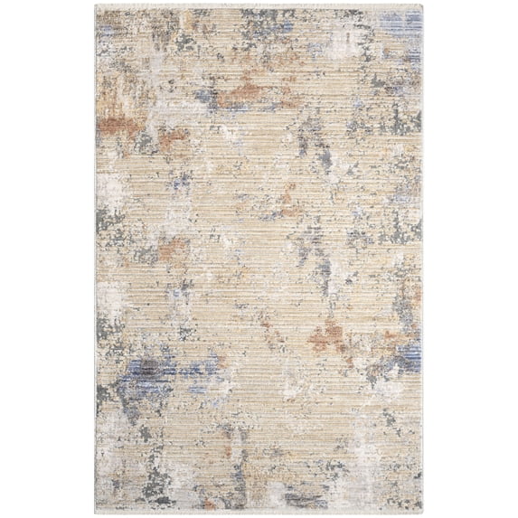Nourison Modern Abstract Abstract Beige Grey 2'6" x 4' Area Rug (3x4)