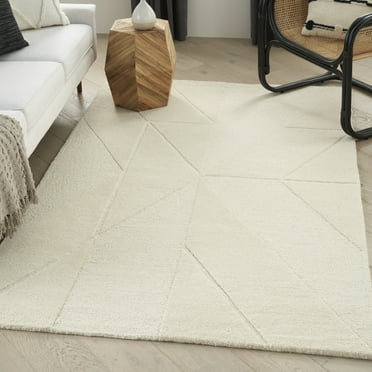 Nourison Modern Edge Ivory 5' x 7'  Area Rug, Contemporary, Abstract, Easy Cleaning, Non Shedding, Bed Room, Living Room, Dining Room, Kitchen