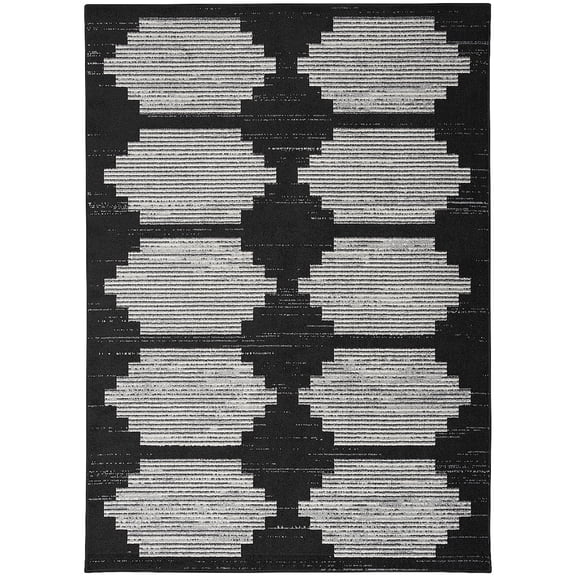 Nourison Modern Passion 4' x 6' Black/Grey Mid-Century Modern Indoor Rug