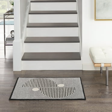 Nourison Modern Passion Geometric Grey/Black 2' x 3' Area Rug, (2x3)
